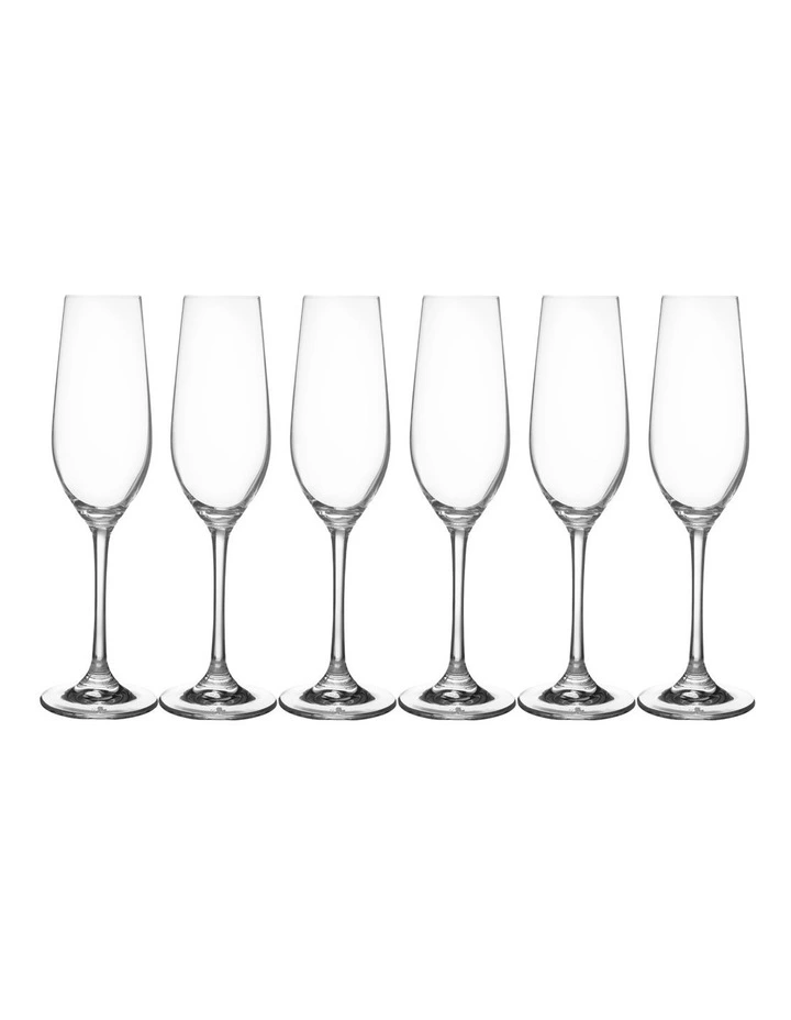 Manhattan Flute Glass 230ml Set of 6 Gift Boxed in Clear image 3