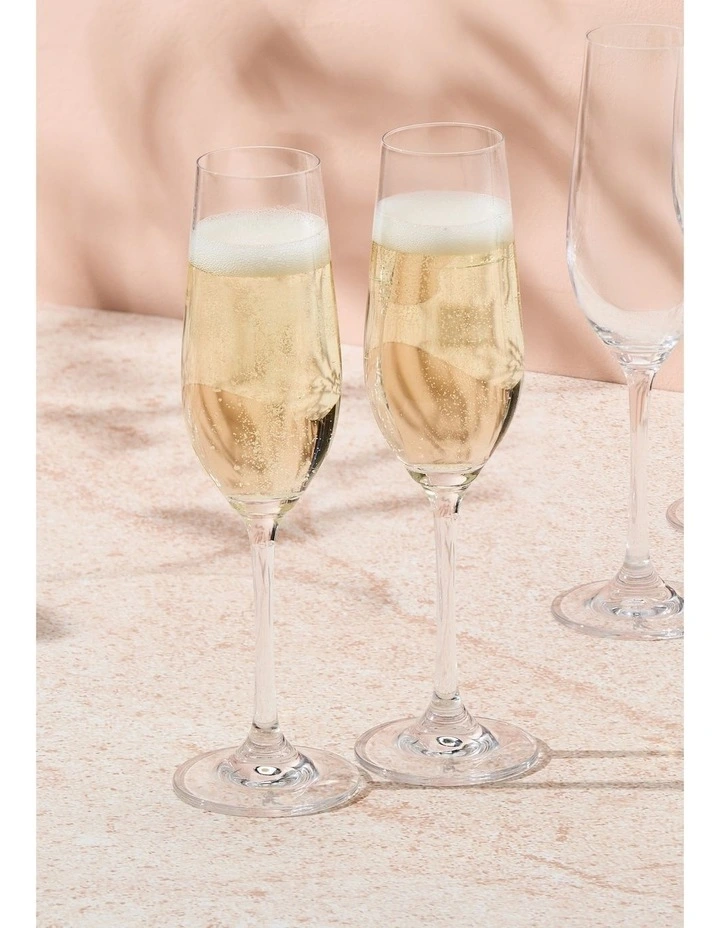 Manhattan Flute Glass 230ml Set of 6 Gift Boxed in Clear image 5