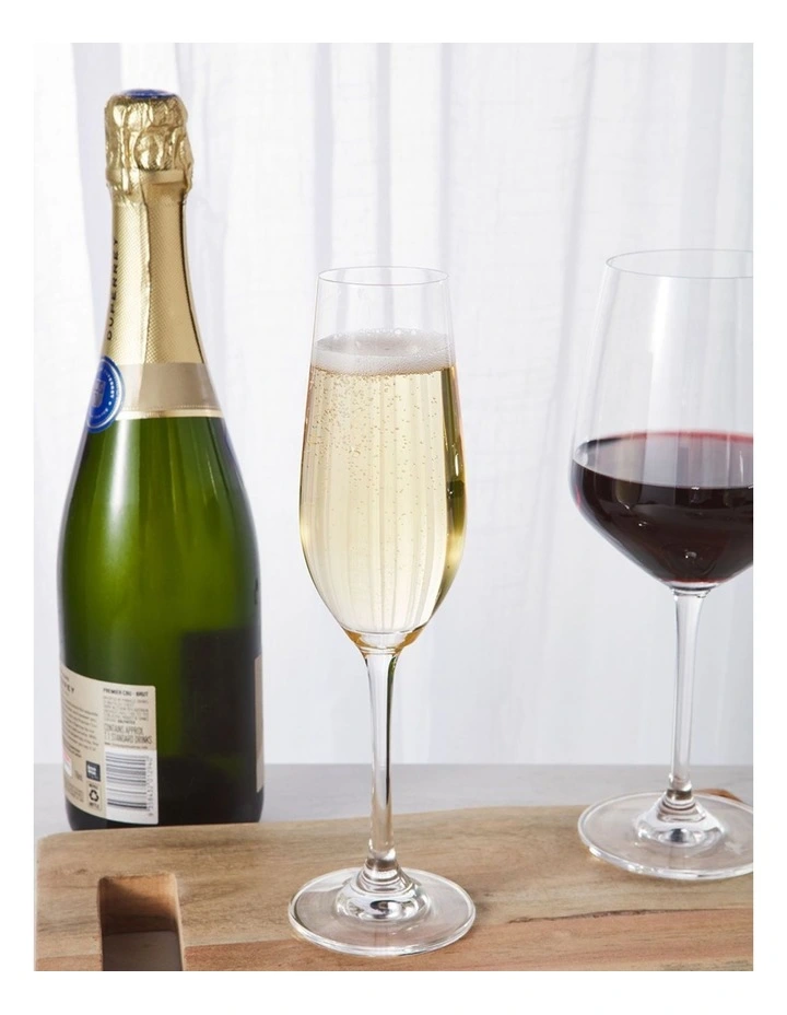 Manhattan Flute Glass 230ml Set of 6 Gift Boxed in Clear image 6