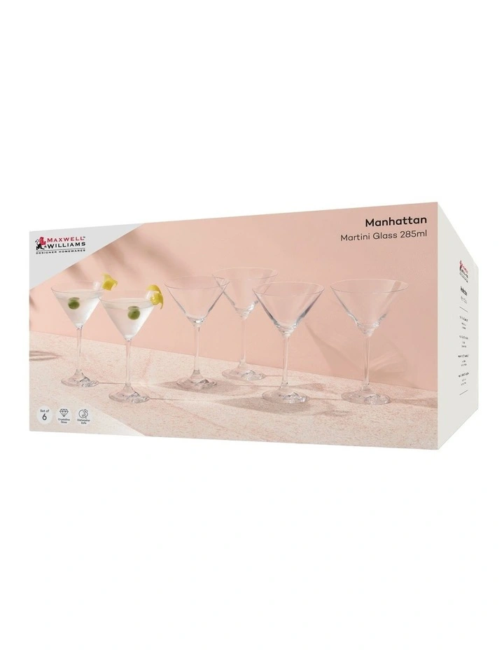 Manhattan Martini Glass 285ml Set of 6 Gift Boxed image 4