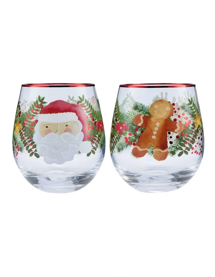 Tis The Season Stemless Glass Set of 2 in Multi image 1