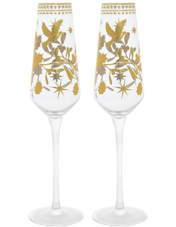 Prosecco Glass 240ml Set of 2 in Gold image 1