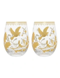 Stemless Wine Glass 550ml Set of 2 in Gold