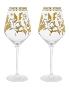 Wine Glass 500ml Set of 2 in Gold