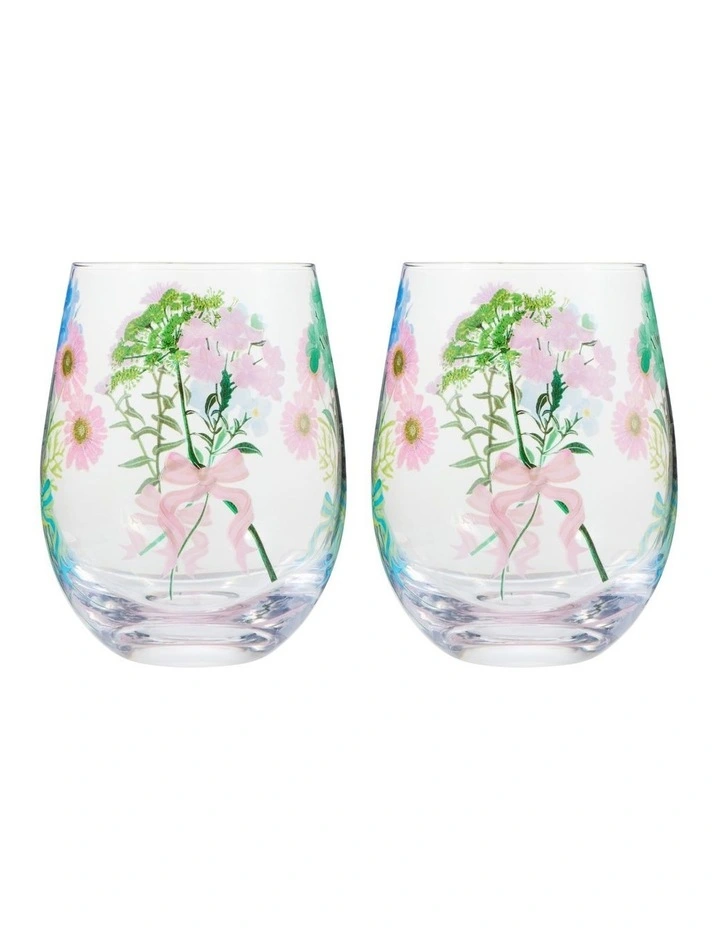 Cherish Stemless Glass 550ml Set of 2 in Multi image 1