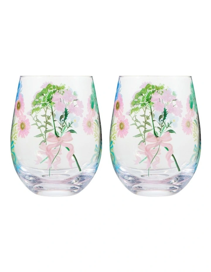Cherish Stemless Glass 550ml Set of 2 in Multi image 1
