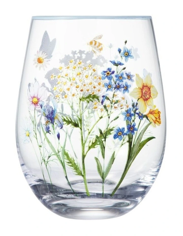 Fluttering Meadow Stemless Wine Glass 550ML Set of 2 Gift Boxed image 3