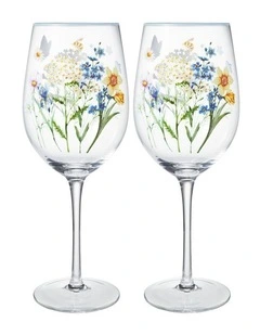 Fluttering Meadow Wine Glass 500ML Set of 2 Gift Boxed