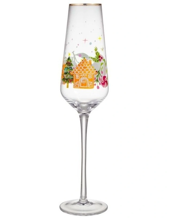 Fa la la Champagne Flute Glass 240ML Set of 2 Gift Boxed image 3