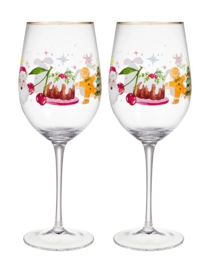 Fa la la Wine Glass 580ML Set of 2 Gift Boxed image 1