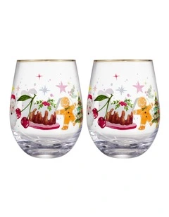 Fa la la Stemless Wine Glass 550ML Set of 2 Gift Boxed