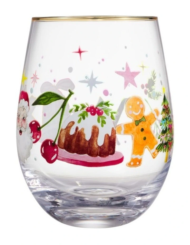 Fa la la Stemless Wine Glass 550ML Set of 2 Gift Boxed image 3