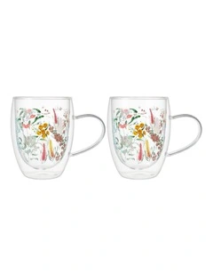Blend Honey Wattle Double Wall Cup 350ML Set of 2 Gift Boxed