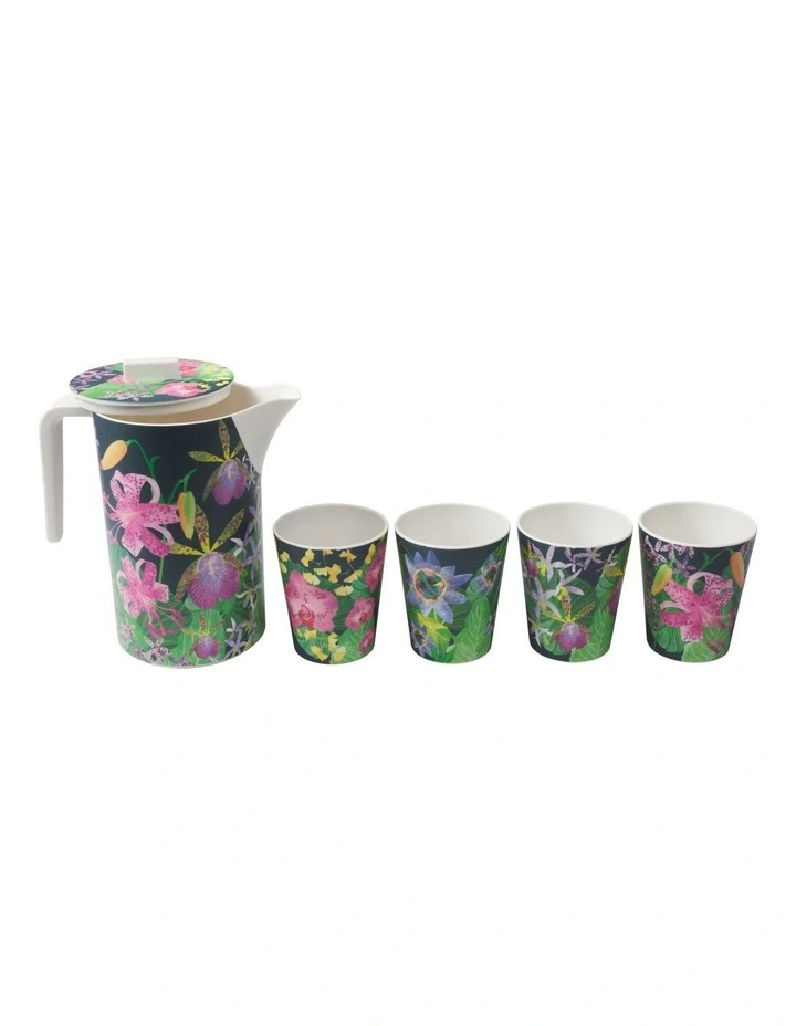 Tropical Twilight Melamine Jug And Tumbler Set of 5 Gift Boxed image 2