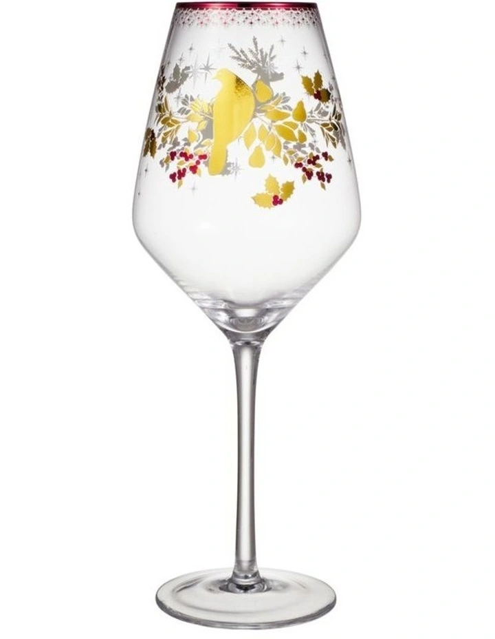 White Christmas 2026 Wine Glass 500ML Set of 2 Gold Gift Boxed image 4