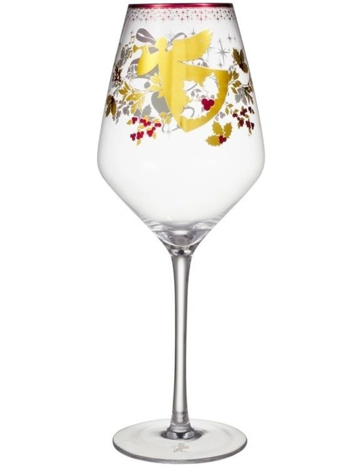 White Christmas 2026 Wine Glass 500ML Set of 2 Gold Gift Boxed image 5
