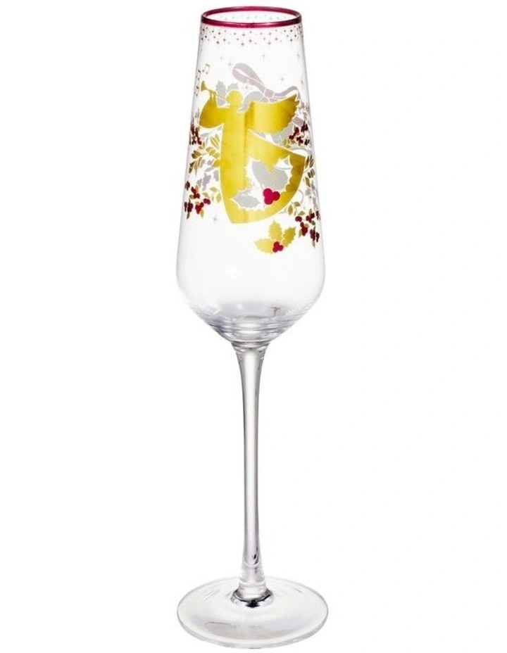 White Christmas 2026 Champagne Flute 240ML Set of 2 Gold Gift Boxed image 2