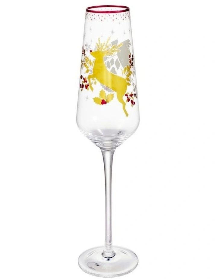 White Christmas 2026 Champagne Flute 240ML Set of 2 Gold Gift Boxed image 3