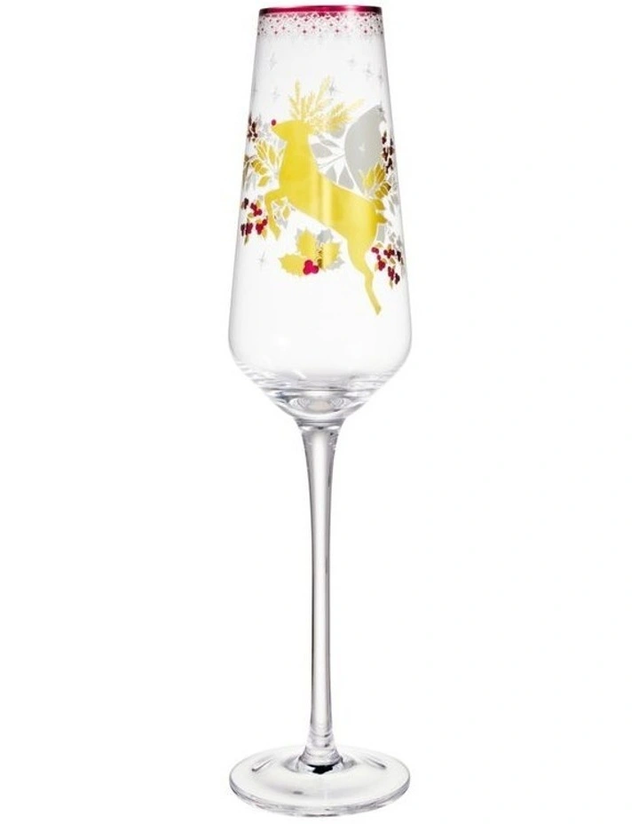 White Christmas 2026 Champagne Flute 240ML Set of 2 Gold Gift Boxed image 4