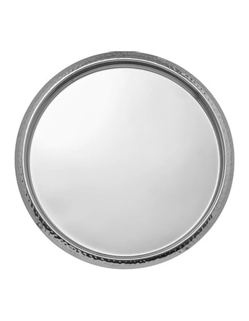 Cocktail & Co Lexington Hammered Round Tray 35.5x2.5cm Gift Boxed in Silver