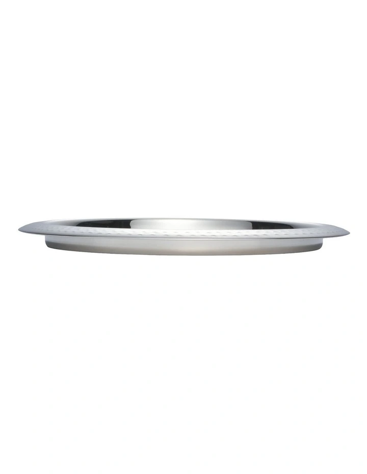 Cocktail & Co Lexington Hammered Round Tray 35.5x2.5cm Gift Boxed in Silver image 3