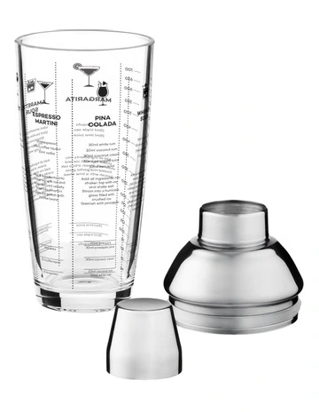 Cocktail & Co Glass Cocktail Recipe Shaker 680ml Gift Boxed