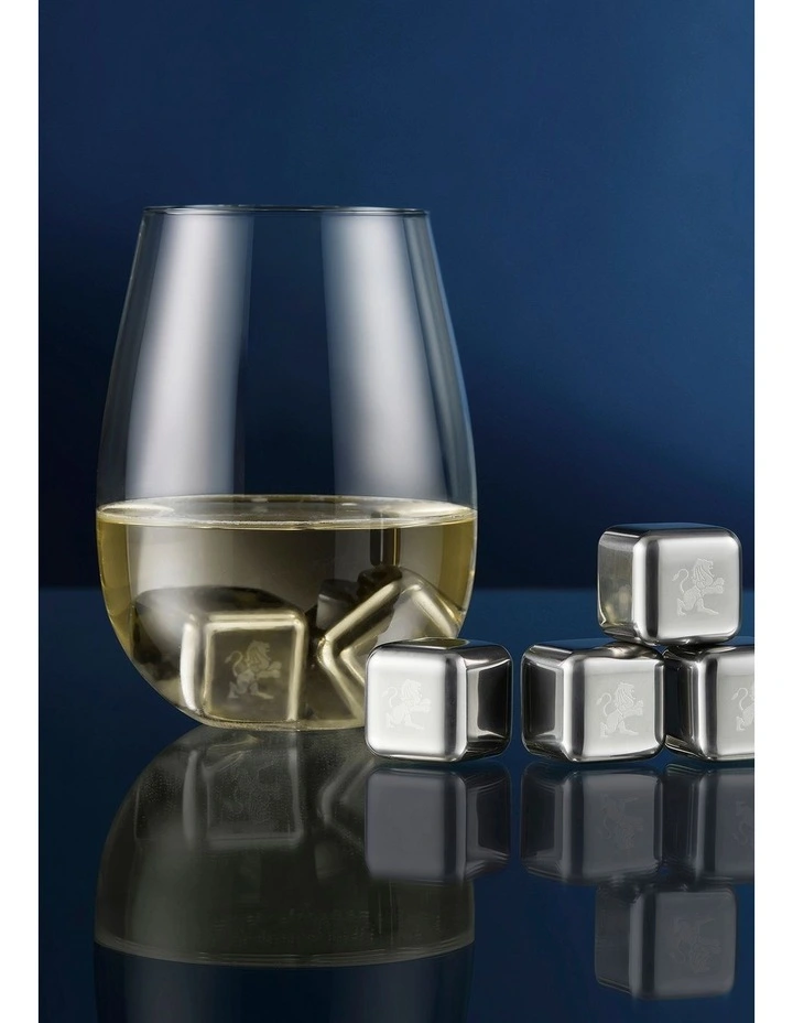Cocktail & Co Reusable Ice Cubes Set of 6 Gift Boxed in Stainless Steel image 4