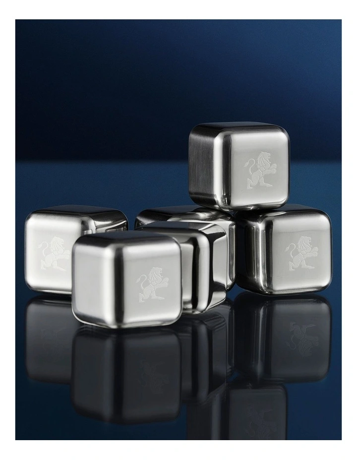 Cocktail & Co Reusable Ice Cubes Set of 6 Gift Boxed in Stainless Steel image 5