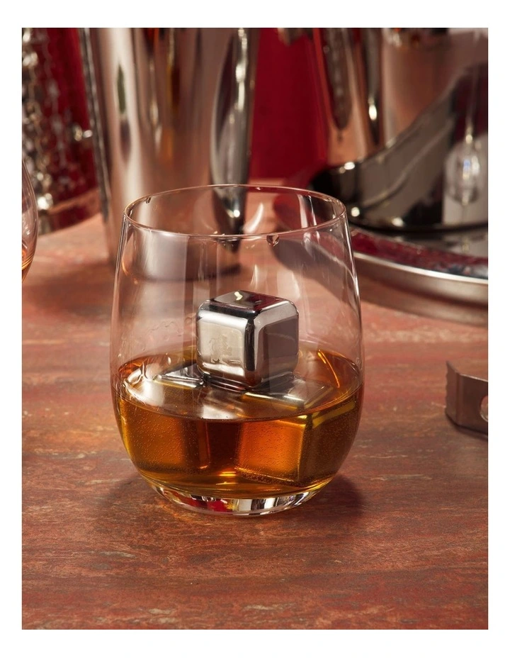 Cocktail & Co Reusable Ice Cubes Set of 6 Gift Boxed in Stainless Steel image 6
