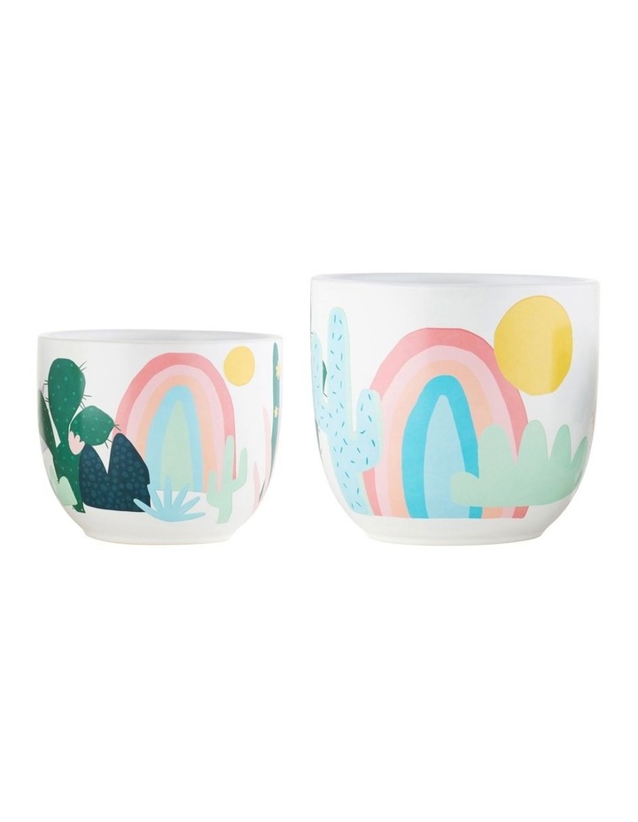 Rach Jackson Sunset Planter Set of 2 Cactus Gift Boxed in White