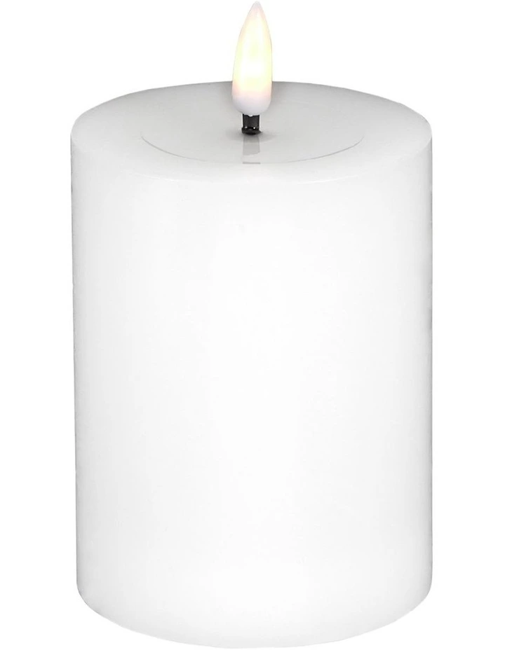 Let's Get Lit LED Flameless Wax Pillar Candle 7.5x10cm Gift Boxed in Natural image 2
