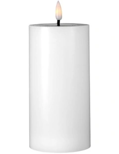 Let's Get Lit LED Flameless Wax Pillar Candle 7.5x15cm Gift Boxed in Natural