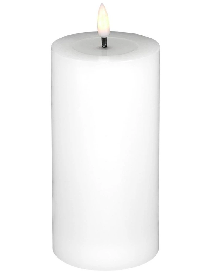 Let's Get Lit LED Flameless Wax Pillar Candle 7.5x15cm Gift Boxed in Natural image 2