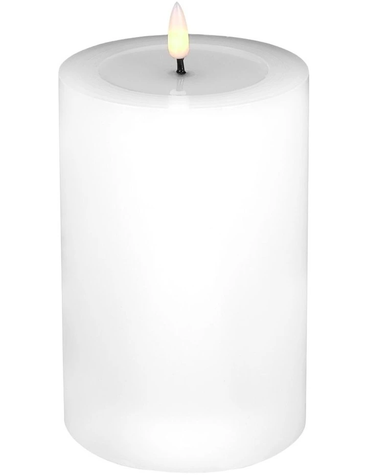 Let's Get Lit LED Flameless Wax Pillar Candle 10x15cm Gift Boxed in Natural image 2