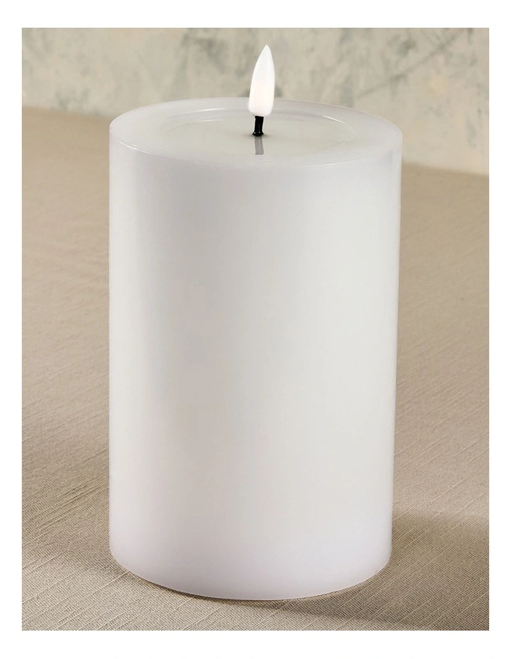 Let's Get Lit LED Flameless Wax Pillar Candle 10x15cm Gift Boxed in Natural image 4