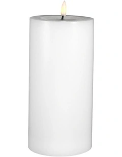 Let's Get Lit LED Flameless Wax Pillar Candle 10x20cm Gift Boxed in Natural