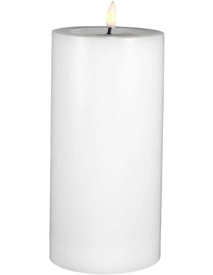 Let's Get Lit LED Flameless Wax Pillar Candle 10x20cm Gift Boxed in Natural image 1