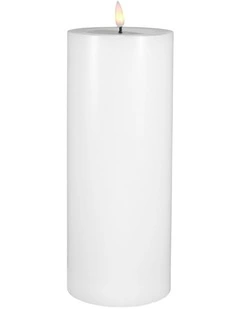 Let's Get Lit LED Flameless Wax Pillar Candle 10x25cm Gift Boxed in Natural