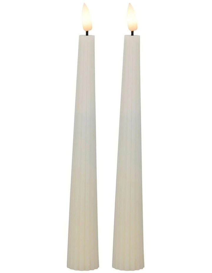 Let's Get Lit Linea LED Taper Candle Set of 2 image 1