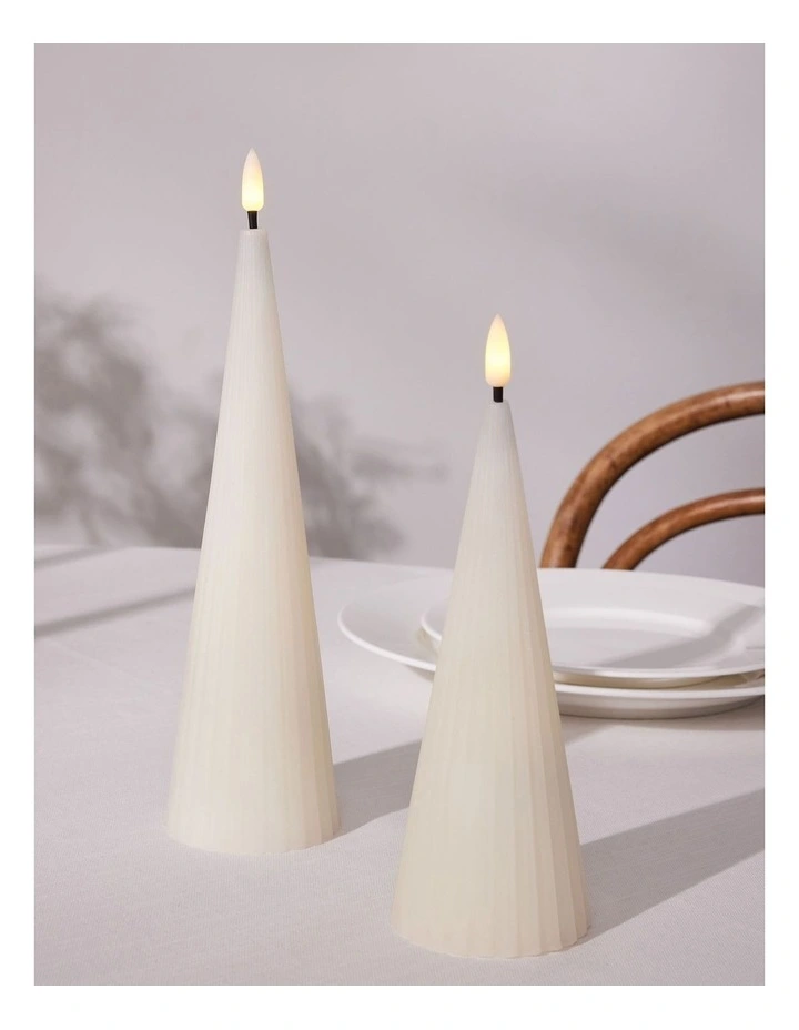 Let's Get Lit Linea LED Cone Candle 7x22cm Gift Boxed in Soy image 3