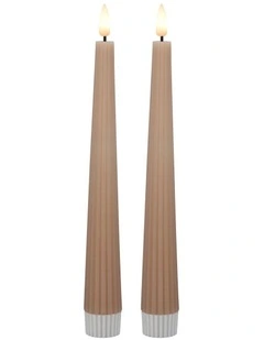 Let's Get Lit Linea LED Taper Candle Set of 2 22cm