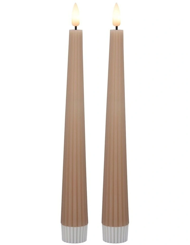 Let's Get Lit Linea LED Taper Candle Set of 2 22cm image 1