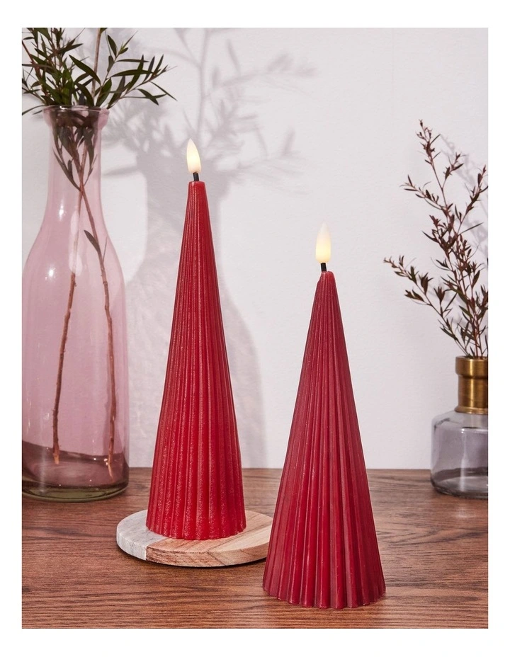 Let's Get Lit Linea LED Cone Candle 6.5x17cm image 3