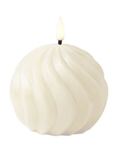 Let's Get Lit Christmas Round Candle Spiral 10cm Natural Gift Boxed