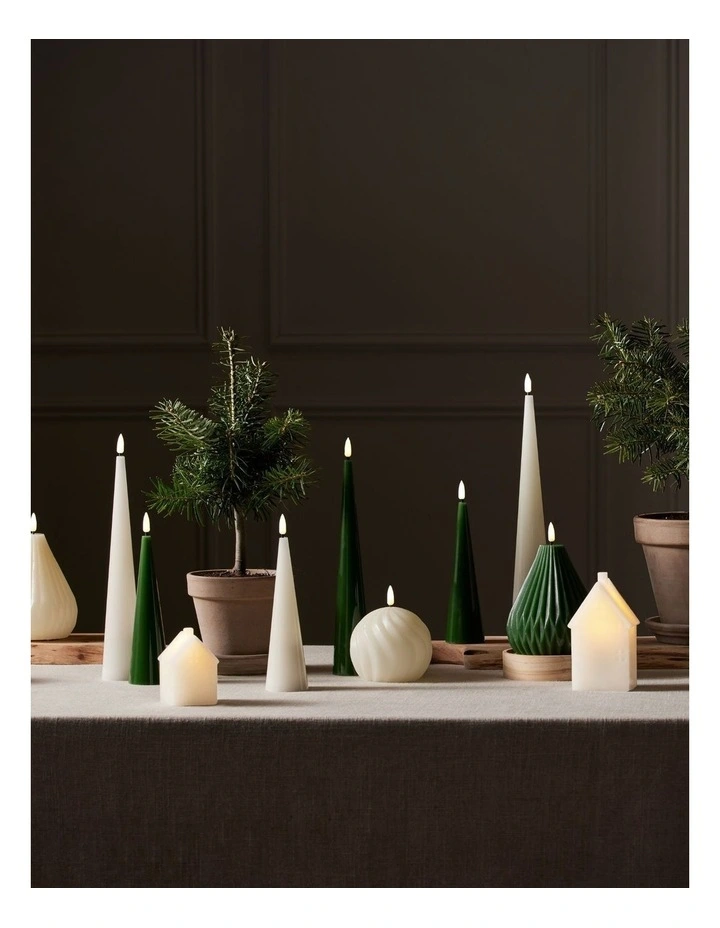 Let's Get Lit Christmas Round Candle Spiral 10cm Natural Gift Boxed image 2