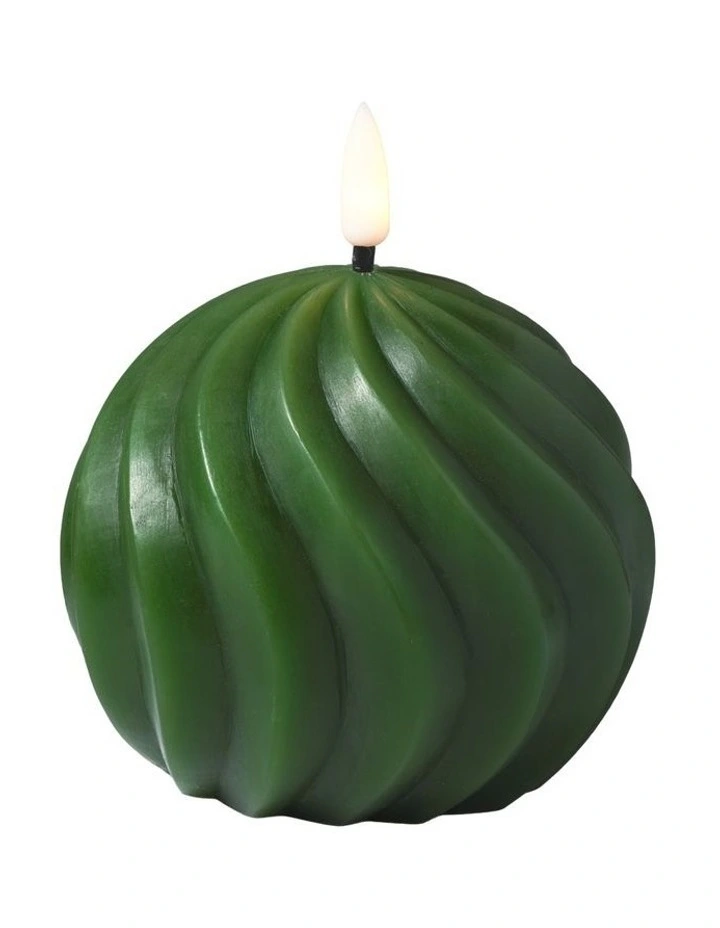 Let's Get Lit Christmas Round Candle Spiral 10cm Pine Gift Boxed image 1