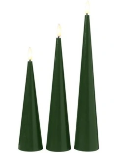 Let's Get Lit Christmas Candle Cone Pine Set of 3 Gift Boxed