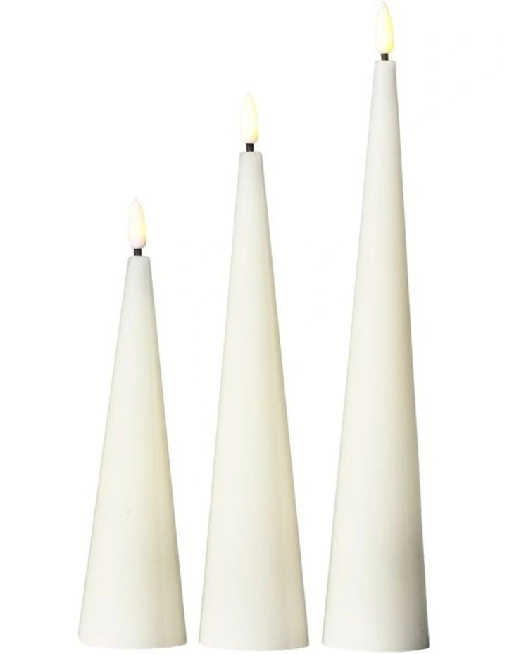 Let's Get Lit Christmas Candle Cone Natural Set of 3 Gift Boxed image 1