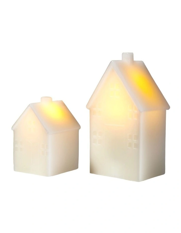 Let's Get Lit Christmas Led House 6x8cm Assorted Set of 2 Gift Boxed image 2