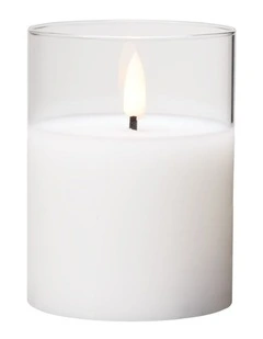 Let's Get Lit LED Flameless Candle Glass Hurricane Clear 10cm Gift Boxed